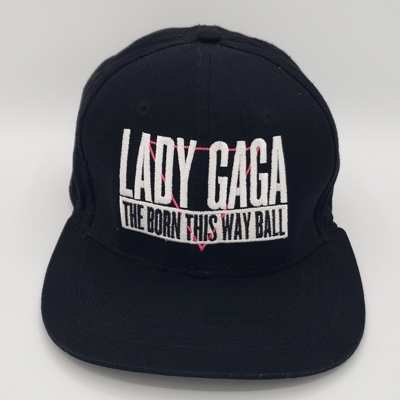 Lady Gaga Born This Way Ball Tour 2012 - 2013 Black & White Elastic Brim Hat Cap main image 4